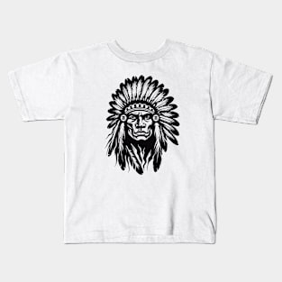 American Native Indian Brave Warrior Inspiration People Vector Graphic Kids T-Shirt